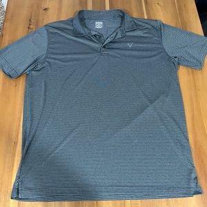 Men’s Callaway Polo Shirt Adult XL Dark Gray & Silver Lightweight Golf Polo